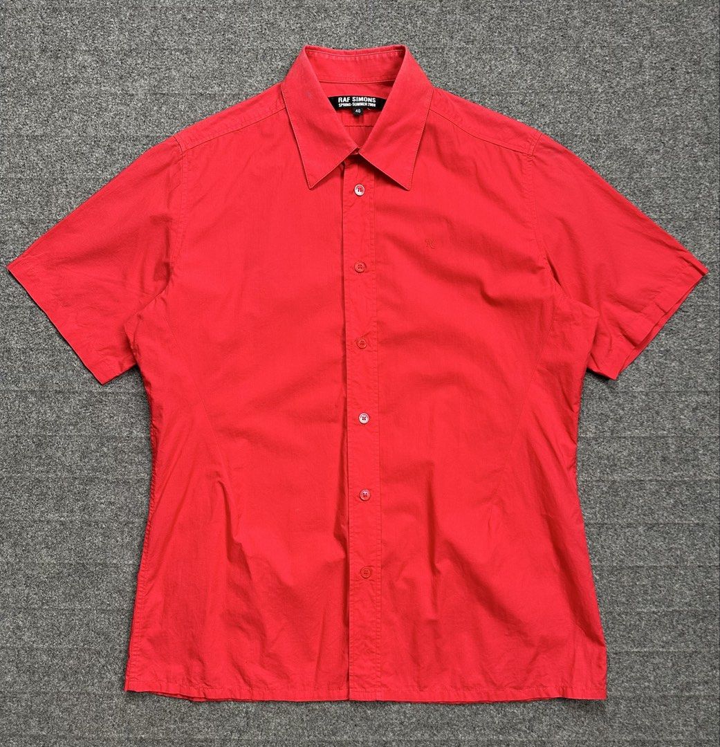 Raf Simons - Spring/Summer2008 Chest logo Button Down Shirt. (Category: Formal Shirts) located in Manila. Submitted by scissor.2fifthy (Listing ID 1470476341, Image 1). Description: Raf Simons - Spring/Summer2008 Chest logo Button Down Shirt. Size: 48 (see measurement) Made in Macedonia Material: 100% Cotton 85/100 condition rate Used Flaw: Minor sign of usage and some dirt in neck part (see last photo) Presentable Check all photos for more detai