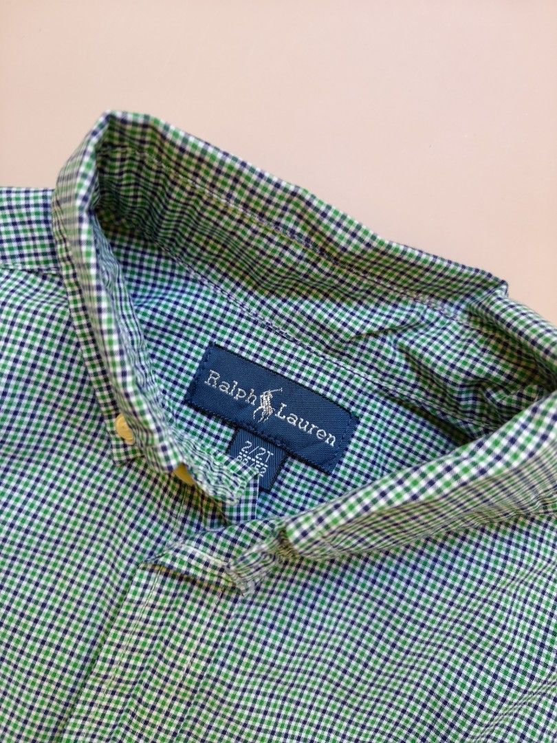 Ralph Lauren poplin gingham polo 2yo (Category: Babies & Kids Fashion) located in Cebu City. Submitted by little_mush.room (Listing ID 1470411060, Image 2). Description: preloved RL gingham poplin polo green size : 2yo .