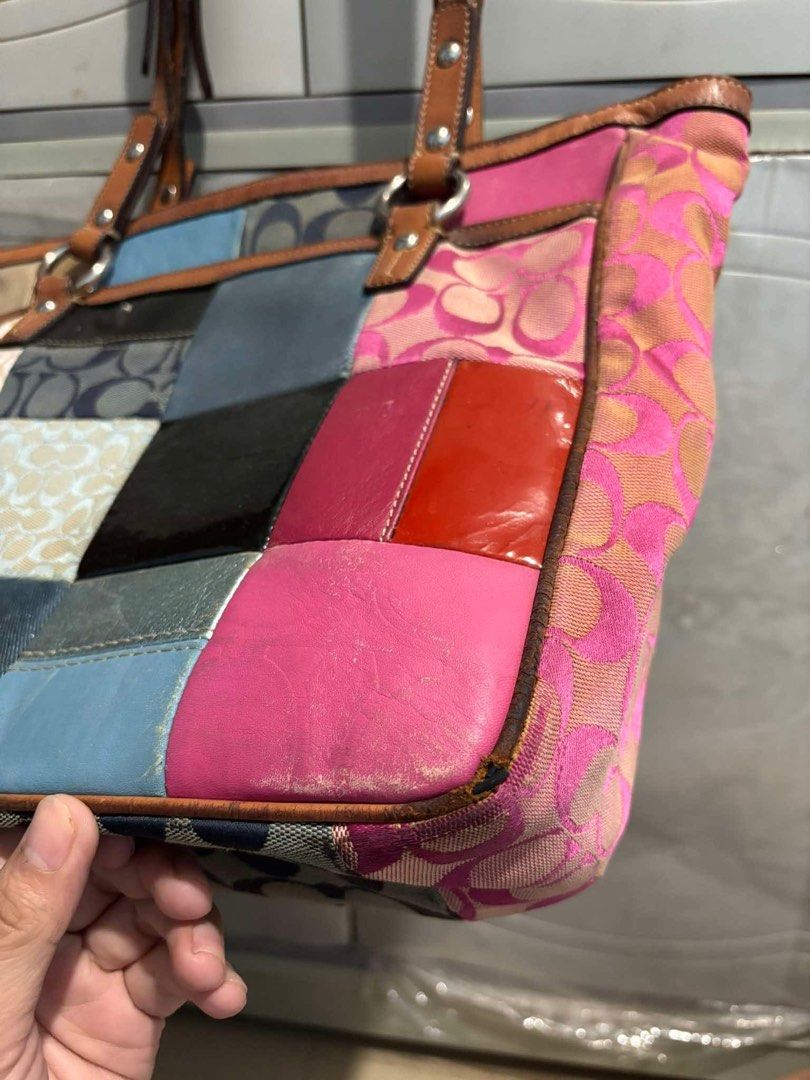 Rare Patchwork Tote Authentic Coach Aesthetic Y2K Bag (Category: Shoulder Bags) located in Valenzuela. Submitted by loveshecollection (Listing ID 1470529109, Image 2). Description: - visible signs of use, refer to photos - slightly nego - rare patchwork.