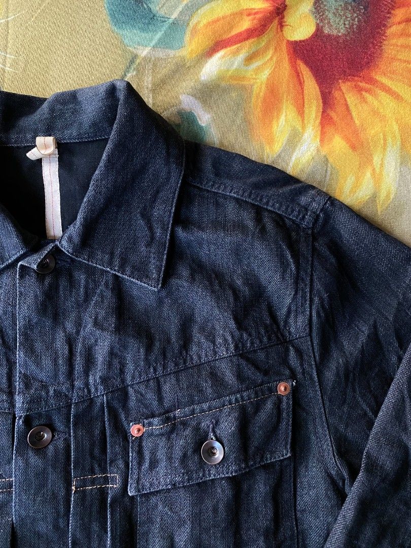 Raw selvedge denim jacket (Category: Coats, Jackets and Outerwear) located in Manila. Submitted by raymondrob54698 (Listing ID 1470357272, Image 2). Description: size small 20x25.5.
