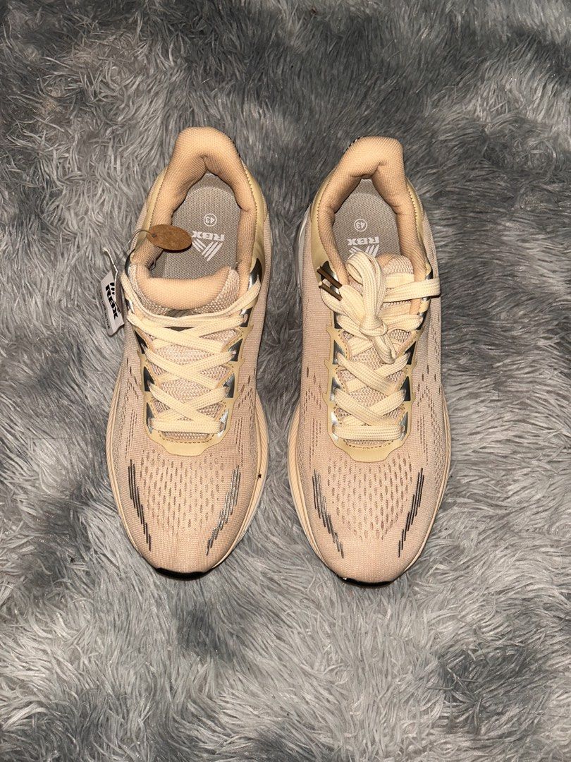 RBX Beige Athletic Sneakers (Category: Everything Else Others) located in Manila. Submitted by safeforest_b3d538 (Listing ID 1470357852, Image 3). Description: - Brand: RBX Athletic Sneakers - Color: Nude Beige - Size: EU 43 / US 10 / CM 28 - Condition: Brand new, never worn, with original store tag attached - Material/Design: Breathable mesh upper with lace-up closure - Comfort & Traction: Cushioned white/beige midsole and textured rubber outsol