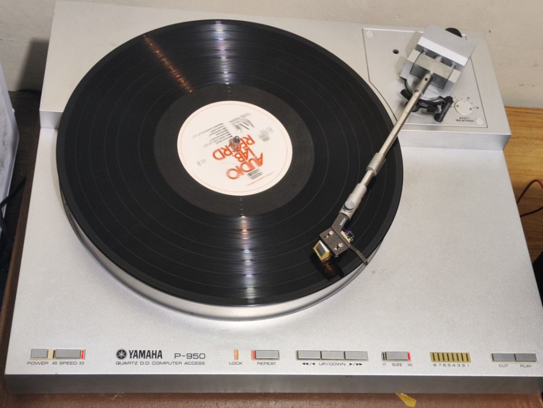 [Recapped] Yamaha P-950 Direct Drive Turntable (Category: Other Audio Equipment) located in Imus. Submitted by hibikiya (Listing ID 1463551343, Image 3). Description: Yamaha P-950 Quartz Control Direct Drive Turntable Details: - Denon PCL-30 Headshell - Technics EPC-270C Cartridge - Tracking force set to 2.5G - Offset Angle= 23° - Tonearm bearing new oil. - Recapped. Functions: - Auto return OK - Auto play OK - set the offset to 23°, pero may mar