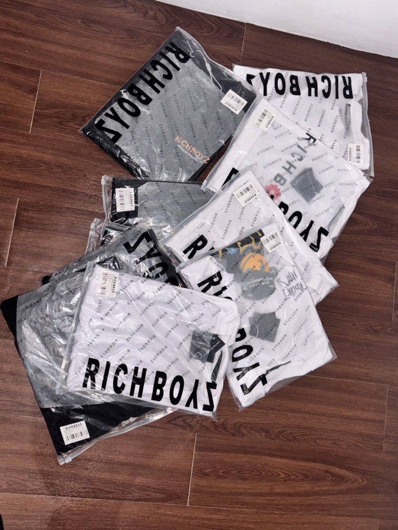 Rich Boyz Graphic T-Shirt (Category: Tshirts & Polo Shirts ) located in Manila. Submitted by unlisted.26 (Listing ID 1470380732, Image 1). Description: Authentic factory overruns Limited drops / Top G line Complete with original tags & packaging Order via DM guidelines - Strictly payment first policy. - Buyer will shoulder the shipping fee. - No cash-on-delivery (COD). - No cancellation of orders. - No return, refund, or exchange. details - Mode 