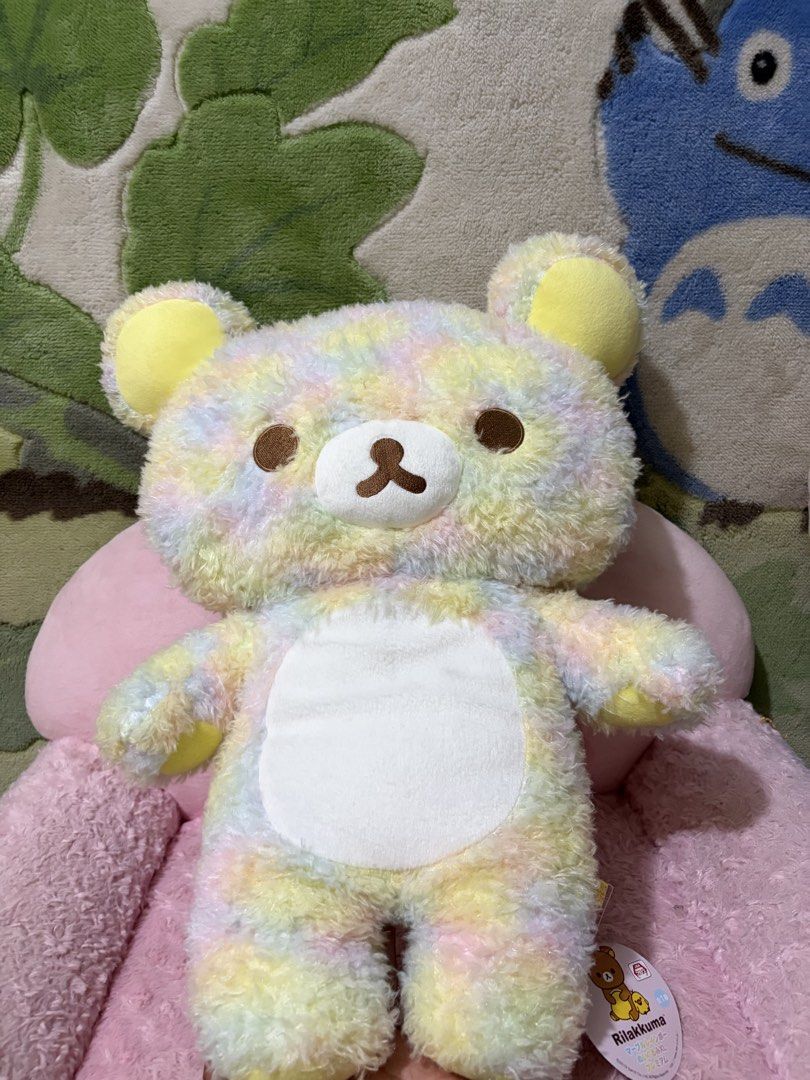 Rilakkuma Marble Rainbow Plush XL Premium (Category: Plushies & Soft Toys) located in Naic. Submitted by rmcollectibles (Listing ID 1470402133, Image 1). Description: - Authentic San-X Rilakkuma XL plush toy - Marble Rainbow collection (2019 Japan prize item) - Super soft pastel fur with yellow ear and paw accents - Features iconic white belly patch and back zipper detail - Brand new with original tag attached - Perfect for collectors and gifting