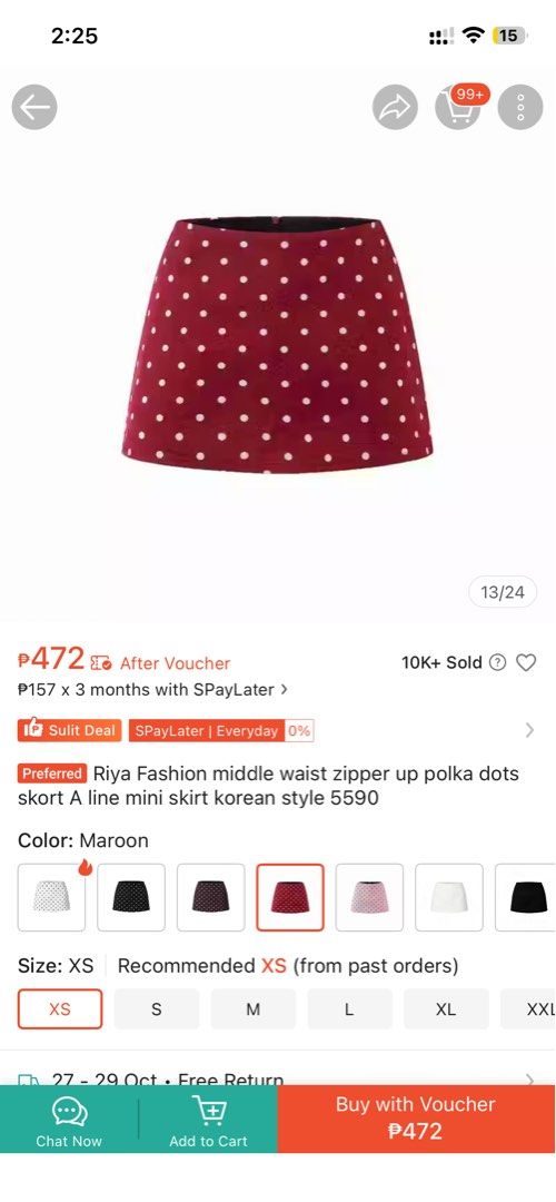 Riya polka skirt (Category: Skirts) located in Muntinlupa City. Submitted by imdonn (Listing ID 1470418092, Image 2). Description: .