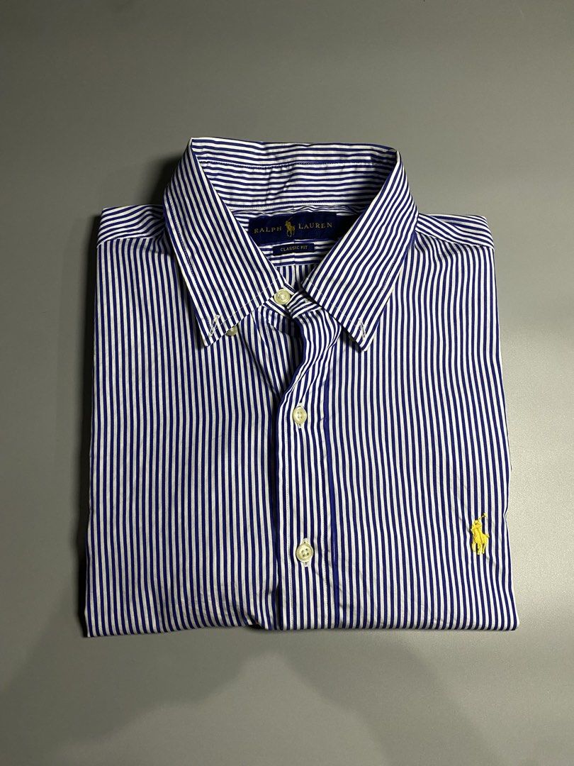 RL button down collar striped (Category: Tshirts & Polo Shirts ) located in Trento. Submitted by rappiboy121322 (Listing ID 1470460385, Image 1). Description: RL button down collar striped As new condition No issue Large on tag Dimes: 22x30 9.8/10 colorate 1500 free shipping.