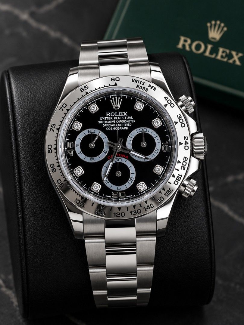 2018 Rolex Daytona Full White Gold Complete set (Category: Men's Watches) located in Manila. Submitted by t888_c888 (Listing ID 1470402531, Image 1). Description: 2018 Rolex Dayton@ 18k White Full Gold 🪙 Good as new 🆕 Reference: 116509 Complete Set 💰 2.558m php asking 💰.