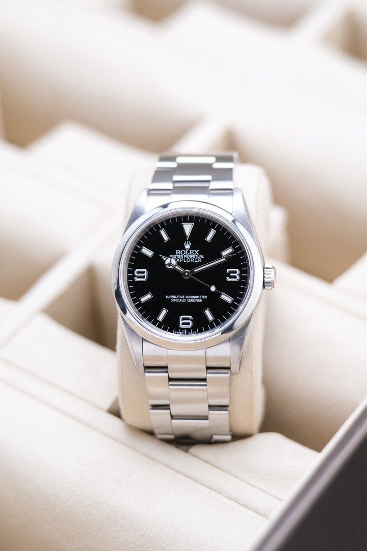 Rolex Explorer 114270 (Category: Luxury Watches) located in Quezon City. Submitted by awristotell (Listing ID 1470463131, Image 2). Description: “Another Wrist To Tell” Rolex Explorer 114270 Mint Condition Price: 368,000 PHP Ref: 114270 Year: 2007 Movement: Automatic Crystal: Sapphire Case: 36mm Material: Steel Lug width: 20mm Bracelet: Rolex Oyster Bracelet Includes: Presentation Box / Leather Pouch — Free Shipping Nationwide — Imperfection is p