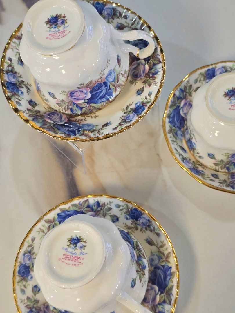 Royal Albert Moonlight Rose Duos (Category: Coffee & Tea Tableware) located in Compostela. Submitted by curatedcabinetcebu (Listing ID 1470542289, Image 2). Description: Royal Albert Moonlight Rose Duos 3 duos available Condition: Very good condition.