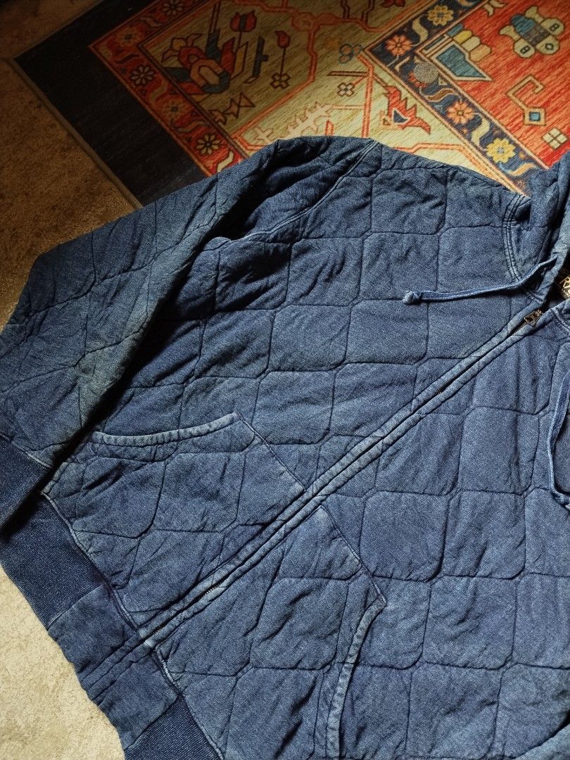 RRL Double RL Indigo Quilted Jacket (Category: Hoodies) located in Taytay. Submitted by the_vtg_pop-up (Listing ID 1470397533, Image 2). Description: fade indigo patina on some parts.