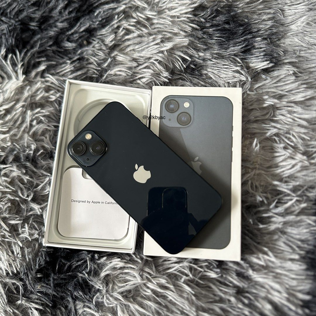 RUSH SALE! IPHONE 13 Midnight — 256GB (Category: iPhone 13 Series) located in Andop. Submitted by y2k.byac (Listing ID 1470361135, Image 1). Description: 📱 RUSH SALE! IPHONE 13 Midnight — 256GB 🖤 ✨ Lady-owned ✨ Pre-owned unit ✨ With box ✨ Factory unlocked — any SIM works ✨ All buttons working ✨ No history of repair CONDITION DISCLOSURE: • Good overall condition with minimal signs of usage. • Has a visible dark/black circular mark or shadow on t