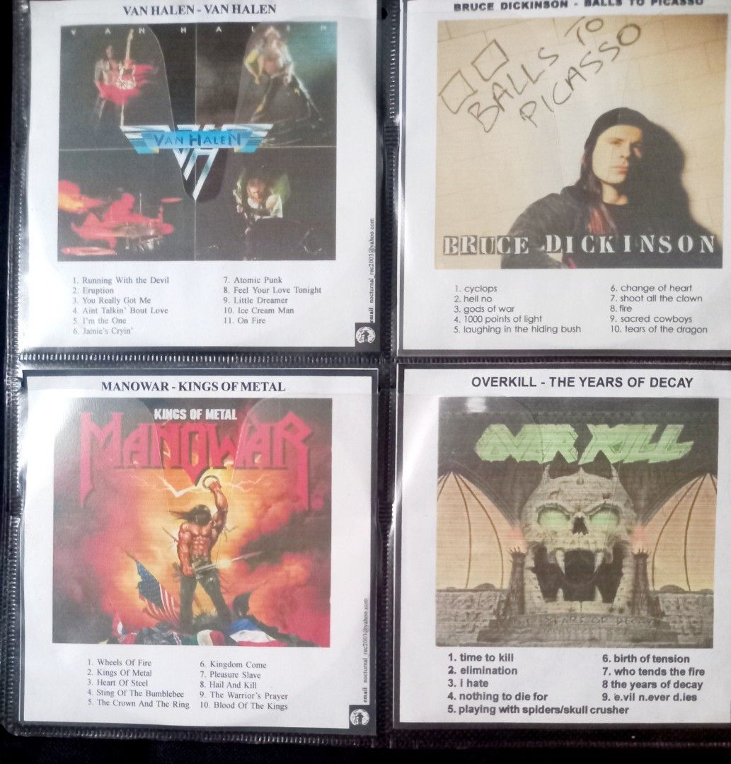 RUSH Sale Tower Recto Metal CDs Bundle (CD-R/Burn) (Category: CDs & DVDs) located in Cainta. Submitted by celob. (Listing ID 1470419302, Image 3). Description: RUSH Sale Tower Recto Metal CDs Bundle (CD-R/Burn) Price: Take All P500 (104CDs) *Bought in early 2000's in cartimar recto (mostly in Nocturnal Store). Mostly metal/glam genre with some compilations. Includes cd holder still in good condition. (Note: Kung bawal itong post paki-delete na la