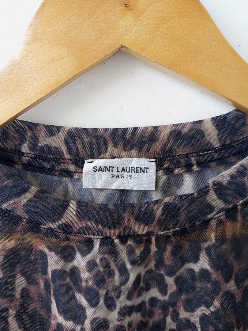 Saint Laurent Sheer Leopard-print Long Sleeve Mesh Top (Category: Longsleeves) located in Surallah. Submitted by miggyboiy (Listing ID 1470494342, Image 3). Description: Saint Laurent Sheer Leopard-print Long Sleeve Mesh Top 18.5x24 sleeve 27.5 9.8 color rate Like new condition No issues Location: Surallah, South Cotabato, Mindanao, 9512 📌.