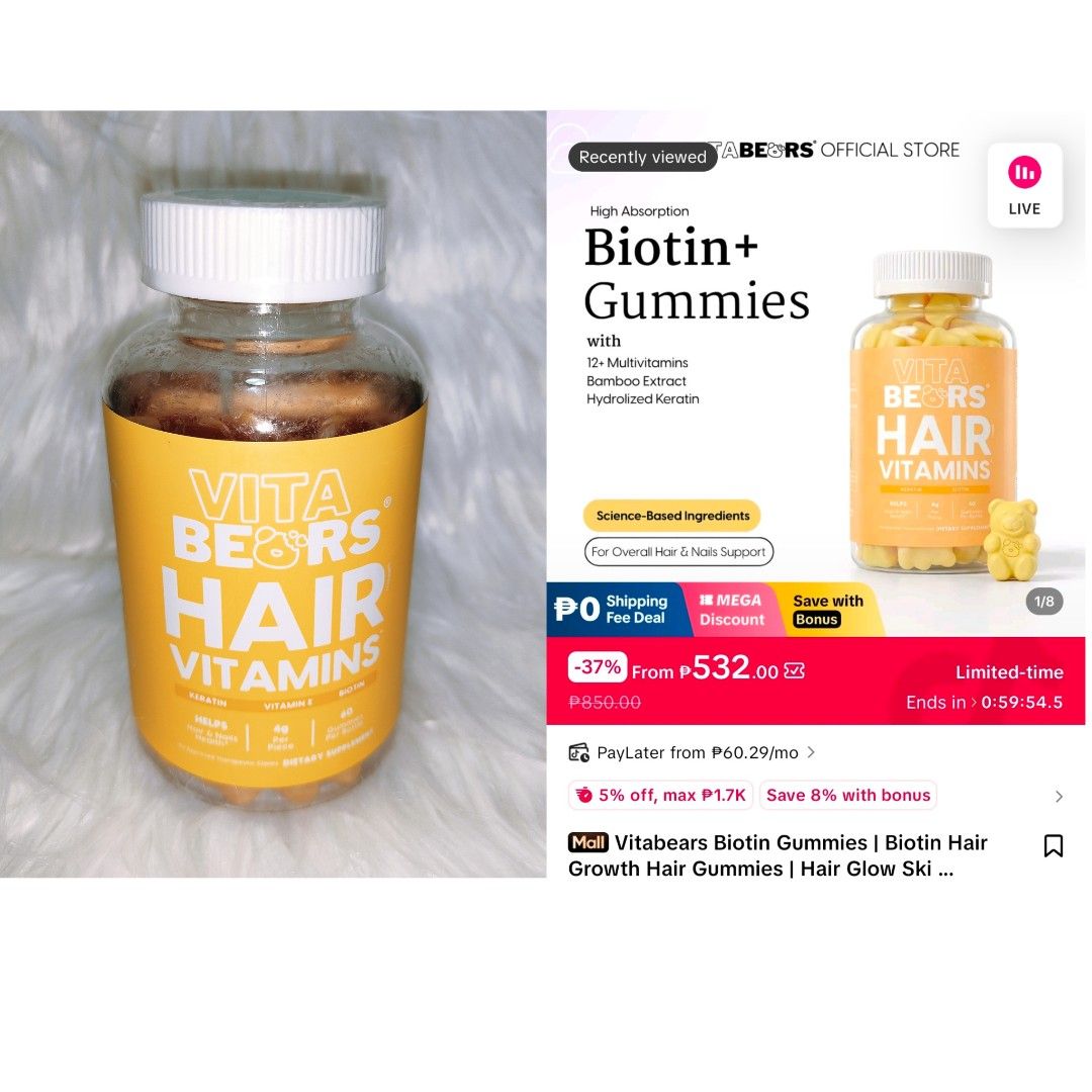 SALE 😍 VITA BEARS BIOTIN (Category: Beverages) located in Manila. Submitted by barbieshoppe07 (Listing ID 1470406603, Image 1). Description: brandnew actual item posted no return no exchange sure buyer only payment first shipping only pls message me for faster transaction thank u.