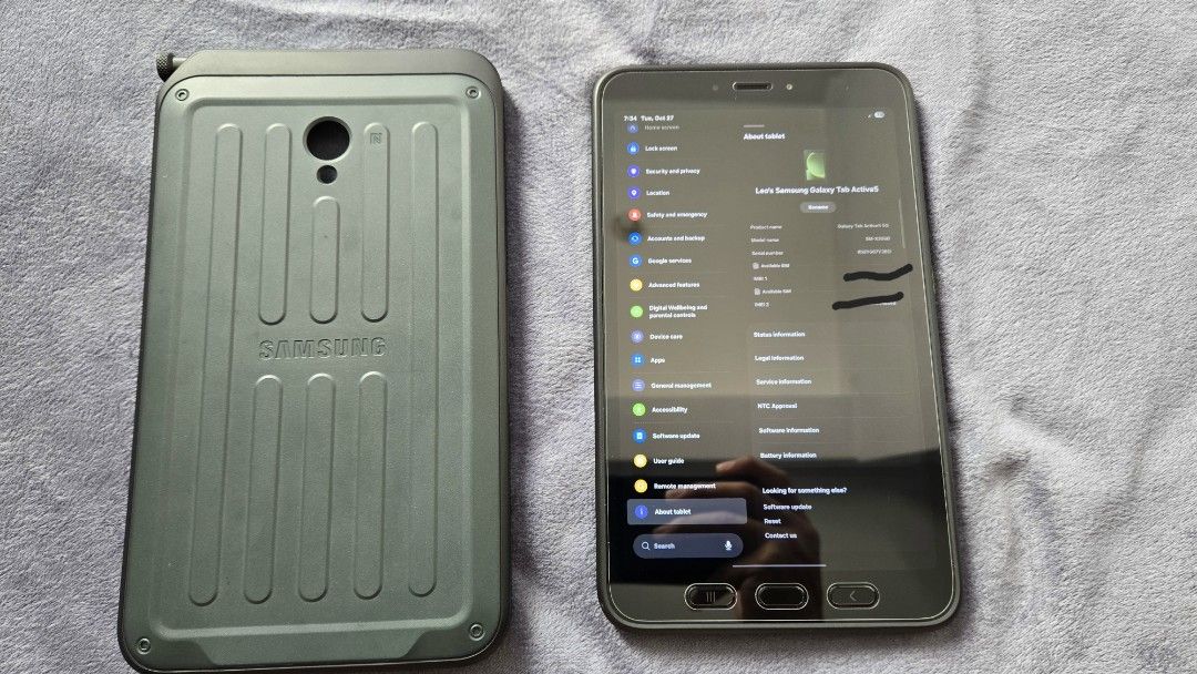 Samsung Galaxy Tab Active 5 5g 6/128 (Category: Android) located in Calamba. Submitted by black2018 (Listing ID 1470556641, Image 3). Description: - 99% smooth like new condition - 101% no technical issues - comes with Original Samsung Case and Original S-pen, and extra Original Samsung Battery - 6gb RAM / 128gb ROM expandable via micro SD card - RFS: served as my backup work device and no longer being used - LAST PRICE POSTED.