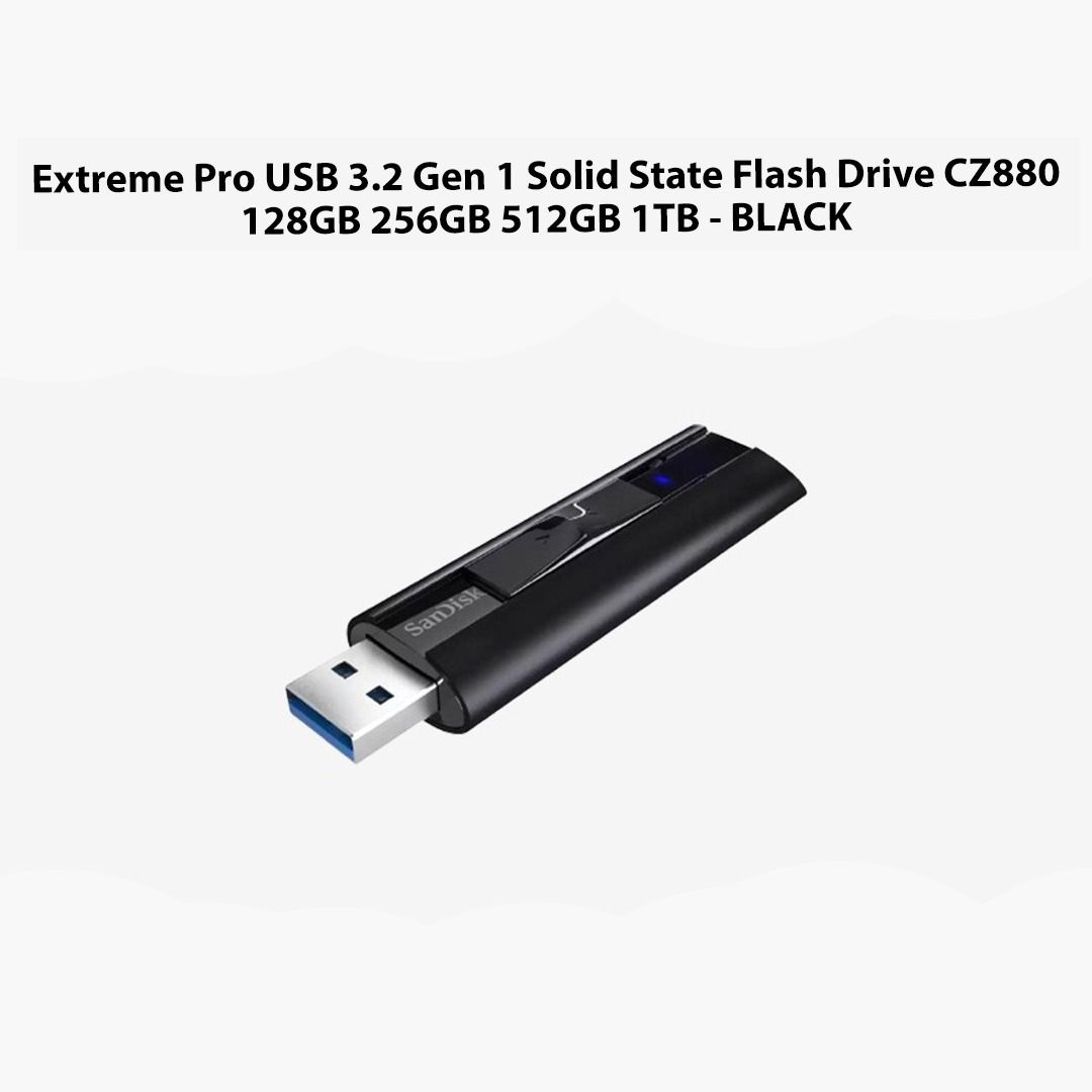 SanDisk Extreme Pro USB 3.2 Gen 1 Solid State Flash Drive CZ880 128GB ...