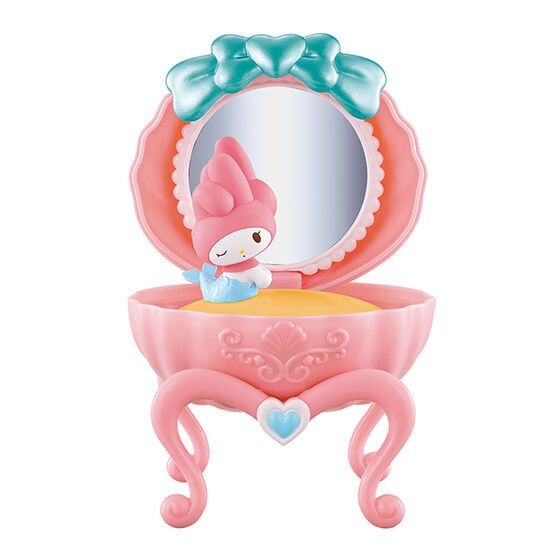 sanrio my melody shell dresser (Category: Vintage Collectibles) located in Bulacan. Submitted by angel.decluttersx (Listing ID 1470414290, Image 2). Description: actual photos provided issue: missing one stand sa likod and missing cushion pillow inside with mirror please note that this is a small toy capsule 2 & ½ inches.