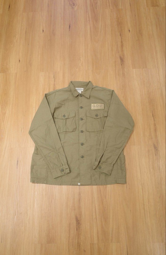 Sassafras GDU Jacket (Category: Coats, Jackets and Outerwear) located in Pasig City. Submitted by rinse___repeat (Listing ID 1470401397, Image 1). Description: Sassafras GDU Jacket Inspired heavily by classic US military Battle Dress Uniform (B.D.U.) details, Sassafras reconstructs the garment for functional utilitarian use and gardening. It features an olive-drab cotton build, characteristic gusseted front-utility pockets, and distinct signature