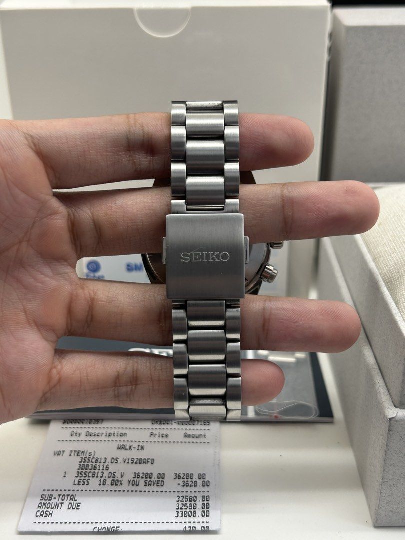 Seiko Prospex Speedtimer "Panda V1" SSC813 (2026) (Category: Men's Watches) located in Taguig. Submitted by chronoholic.manila (Listing ID 1470361610, Image 3). Description: FS !! Seiko Prospex Speedtimer "Panda V1" SSC813 (2026) ₱23500 (FIXED) 8.8/10 condition, pre owned Complete Inclusions: - Inner and Outer Box - Manual and Guaranteed Card - Extra Links and Hangtag - Receipt from @Tokyo and Paper Bag Loc: taguig, can do meetups/shipping.