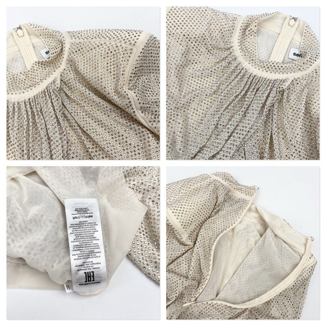 Self-Portrait (Category: Blouses) located in Manila. Submitted by draftdrops (Listing ID 1470439840, Image 3). Description: Rhinestone design ,super comfy cloth and excellent condition Width :15 Length :21 Size:small.