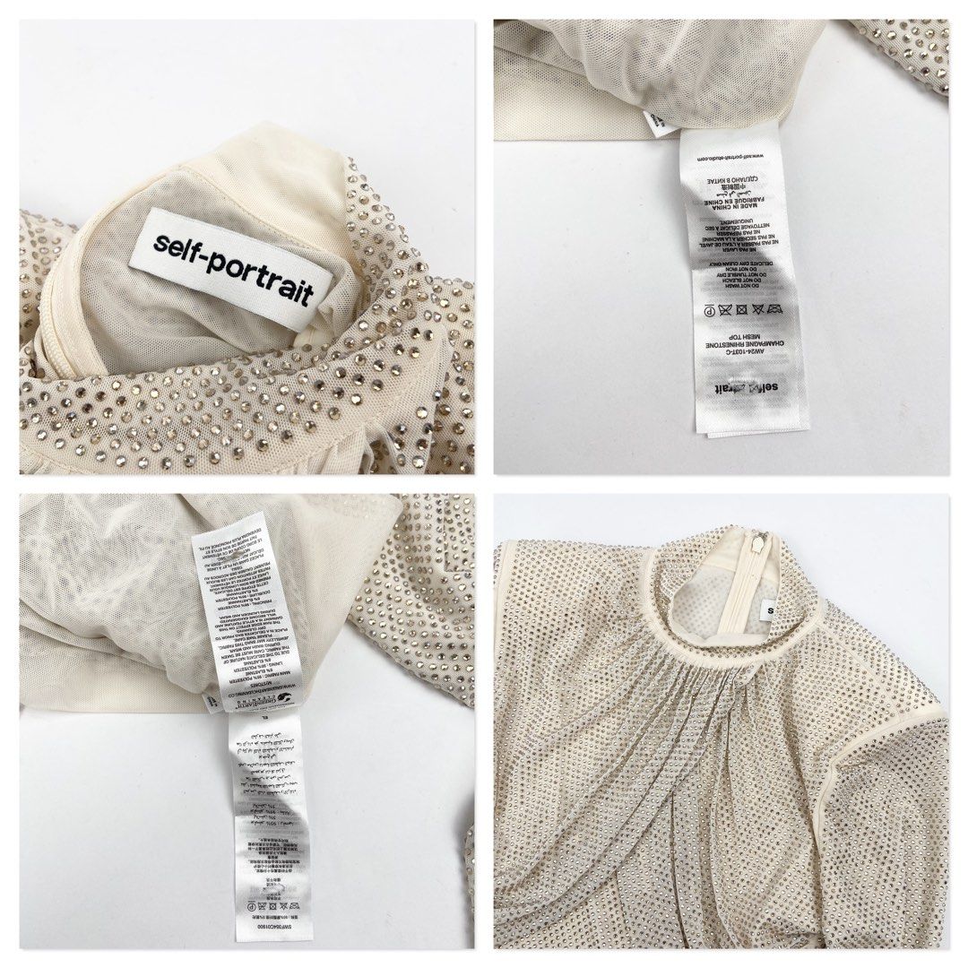 Self-Portrait (Category: Blouses) located in Manila. Submitted by draftdrops (Listing ID 1470439840, Image 2). Description: Rhinestone design ,super comfy cloth and excellent condition Width :15 Length :21 Size:small.