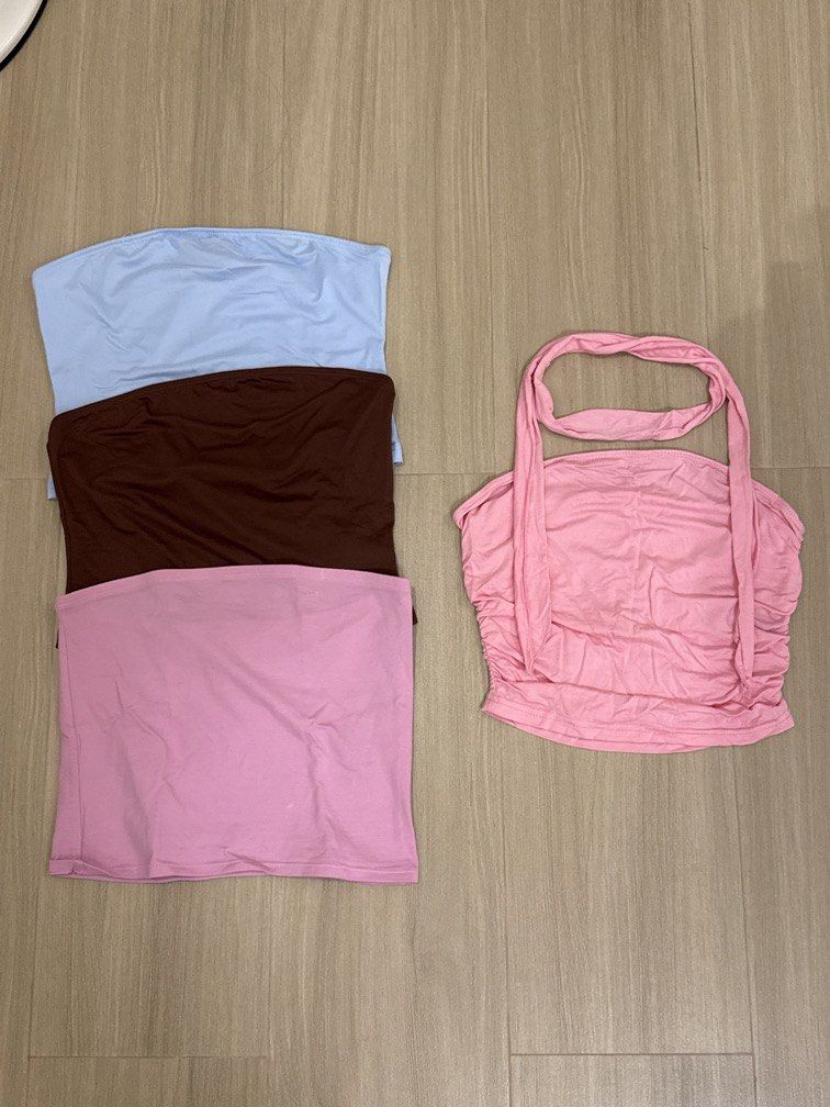 SET tubes take all (Category: Sleeveless) located in Manila. Submitted by bella_boo (Listing ID 1470469315, Image 1). Description: have to sell by TUESDAY tags 🏷️ brandy melville subdued edikted cotton on stradivarius pull and bear hnm zara bershka.
