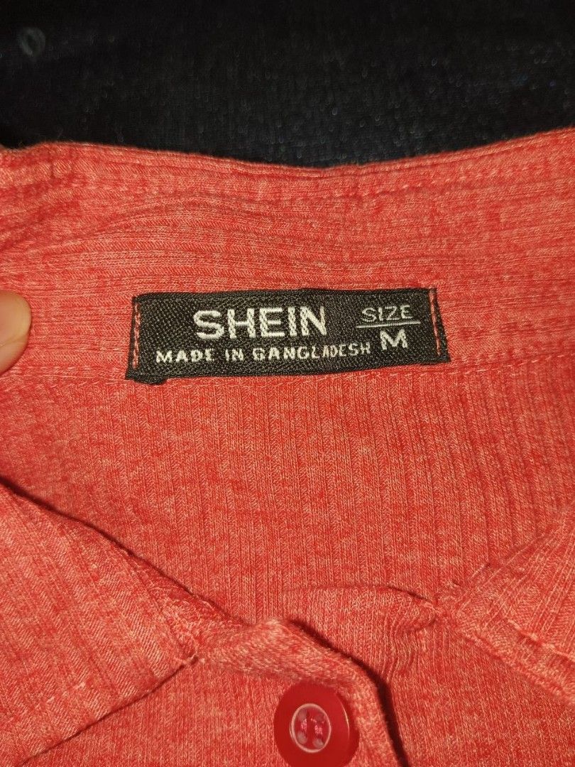 SHEIN Ribbed polo button-down shirt (Category: Others Tops) located in Manila. Submitted by superdex29 (Listing ID 1470449781, Image 2). Description: SIZE: 13×15 ‎USED BUT NOT ABUSE ‎RFS : NEED FUNDS ISSUE:STAIN WASHABLE ‎.