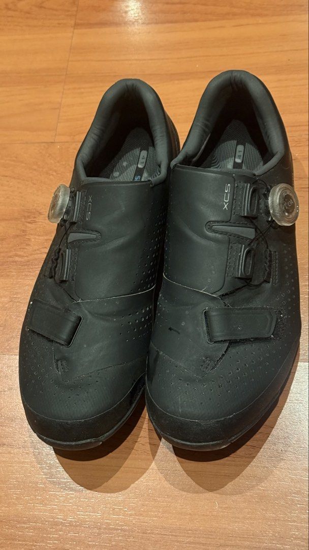 Shimano XC5/XC501M (Category: Bicycles) located in Makati City. Submitted by raphcamero (Listing ID 1470459566, Image 2). Description: Shimano XC5 Mountain Bike Shoes - Color: Black - Size: EU 41 / US 7.6 / 25.8 cm - Closure: BOA dial system with velcro forefoot strap - Soles: Michelin rubber outsoles with cleats included - Condition: Normal signs of wear on soles and uppers from road use; clean insoles RFS: quit cycling Not open for trade*.