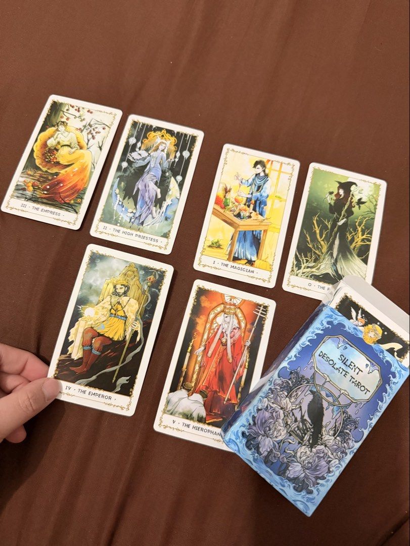 SILENT DESOLATE TAROT (Category: Trading Cards Accessories) located in Taguig. Submitted by finds.market88 (Listing ID 1470365023, Image 3). Description: SILENT DESOLATE TAROT CARDS COMPLETE CARDS WITH BOX BNEW ON HAND 📸ACTUAL ITEM POSTED .
