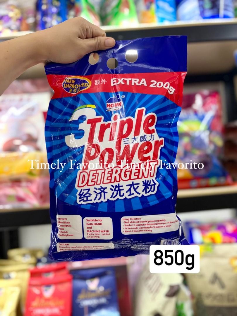 Singapore 3 Triple Power Detergent Powder 850g, Furniture & Home Living ...