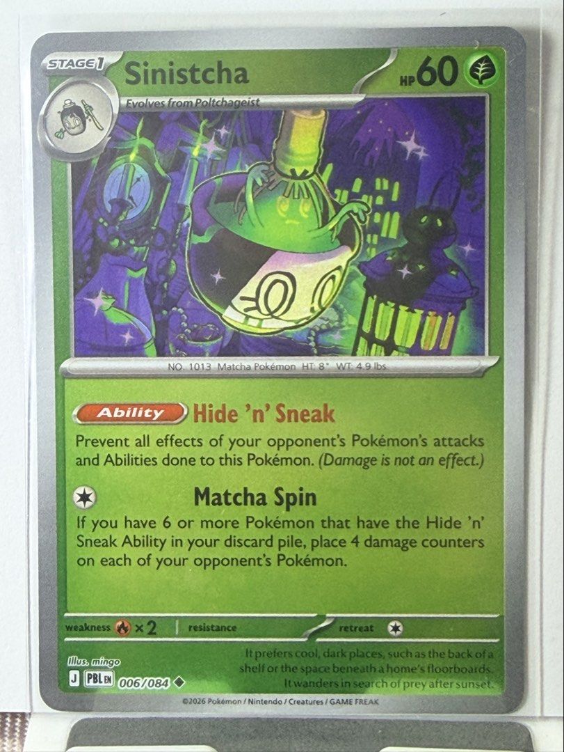 Sinistcha 006/084 Pokemon Card TCG (Category: Raw Singles) located in Quezon City. Submitted by pippachu (Listing ID 1470536836, Image 1). Description: .
