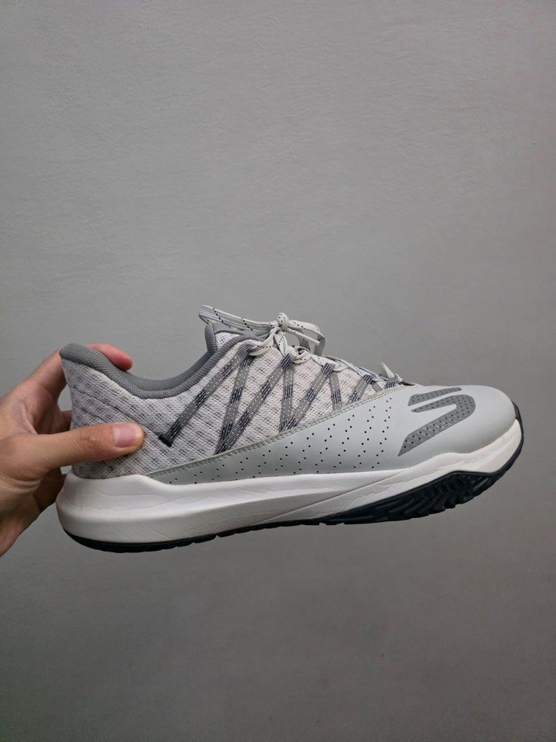Skechers pickleball shoes (Category: Sneakers) located in Manila. Submitted by bellafleur (Listing ID 1470350522, Image 1). Description: - Brand/Model: Skechers Athletic Trainers - Color: Grey and White - Outsole: Durable Goodyear rubber with excellent grip and traction - Closure: Lace-up with reinforced eyelets and supportive side webbing straps - Comfort: Perforated synthetic toe overlay and cushioned midsole - Condition: Minimal wear on treads