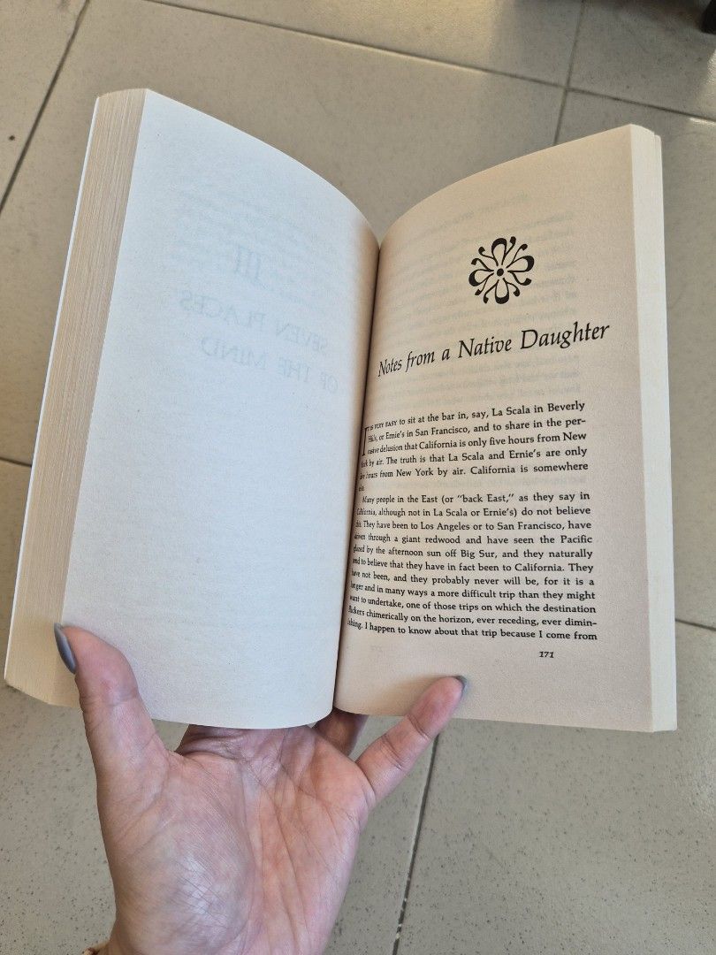 Slouching Towards Bethlehem by Joan Didion Paperback (Category: Storybooks) located in Quezon City. Submitted by jackmasmom (Listing ID 1470357539, Image 3). Description: - Title: Classic Essay Collection by Joan Didion - Format: Paperback with iconic cover photo - ISBN: 978-0-00-828464-0 - Condition: Clean pages, minimal shelf wear - Perfect for: Fans of American journalism and essays - Mode of Payment: GCash, BPI, Unionbank.