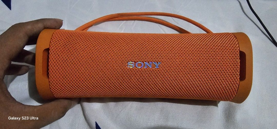 Sony ULT Field 1 Wireless Portable Speaker Orange (Category: Soundbars, Speakers & Amplifiers) located in Tarlac. Submitted by chiefnaticz2020 (Listing ID 1470462334, Image 3). Description: -Sale/Swap sa JBL Charge 6 or JBL Pulse 2, 3 or 4. JBL Flip 5 or 6. -swapping price nice is 4,700. - Vibrant orange Sony ULT Field 1 portable speaker - ULT button for powerful bass mode - IP67 waterproof and dustproof build - Up to 12 hours of battery life per