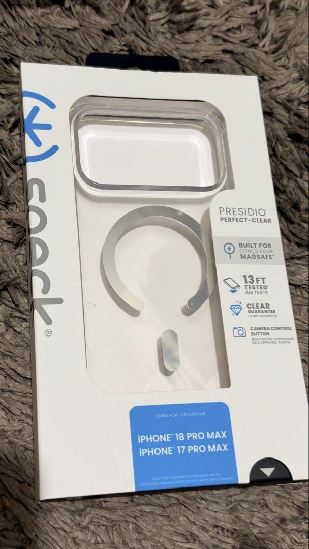 Speck Presidio Perfect Clear Magsafe Case for iPhone 18 Pro Max (Category: Cases & Sleeves) located in Batangas. Submitted by etc.byflc (Listing ID 1470363646, Image 1). Description: 📍 Batangas 📌 Payment first, no COD 🛵🚚 Shipping via J&T or LBC 📩 for inquiries Authentic item personally bought from Powermac store SM Batangas on 10.20.2026 Available and ready for shipping -In excellent condition, like brand new -Used only for phone protection 