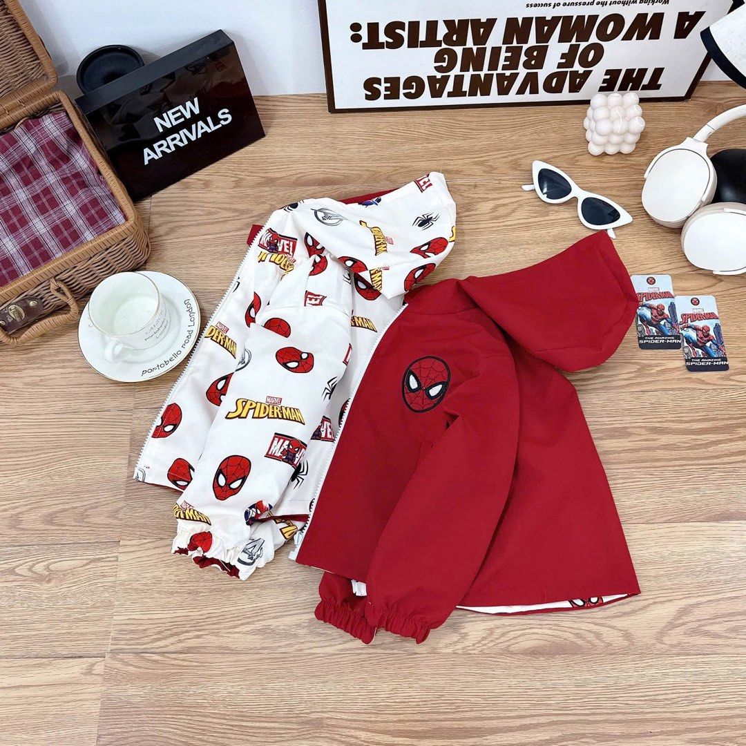 Spiderman Reversible Windbreaker Jacket (Category: Babies & Kids Fashion) located in Quezon City. Submitted by ad.kloset (Listing ID 1470511287, Image 2). Description: .