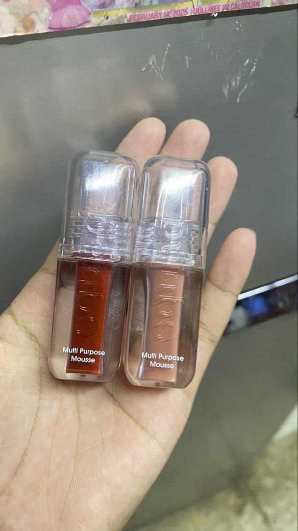 Squad Multi Purpose Mousse Radiant and Angelic (Category: Makeup) located in Manila. Submitted by mariamicaella24 (Listing ID 1470456954, Image 1). Description: - Authentic Squad Cosmetics Multi-Purpose Mousse - Available in 2 shades: Radiant (deep reddish) and Angelic (soft nude peach) - 3-in-1 formula: use for lips, cheeks, and eyes - Compact and travel-friendly size for quick touch-ups on the go - Clear packaging with clean white typography.