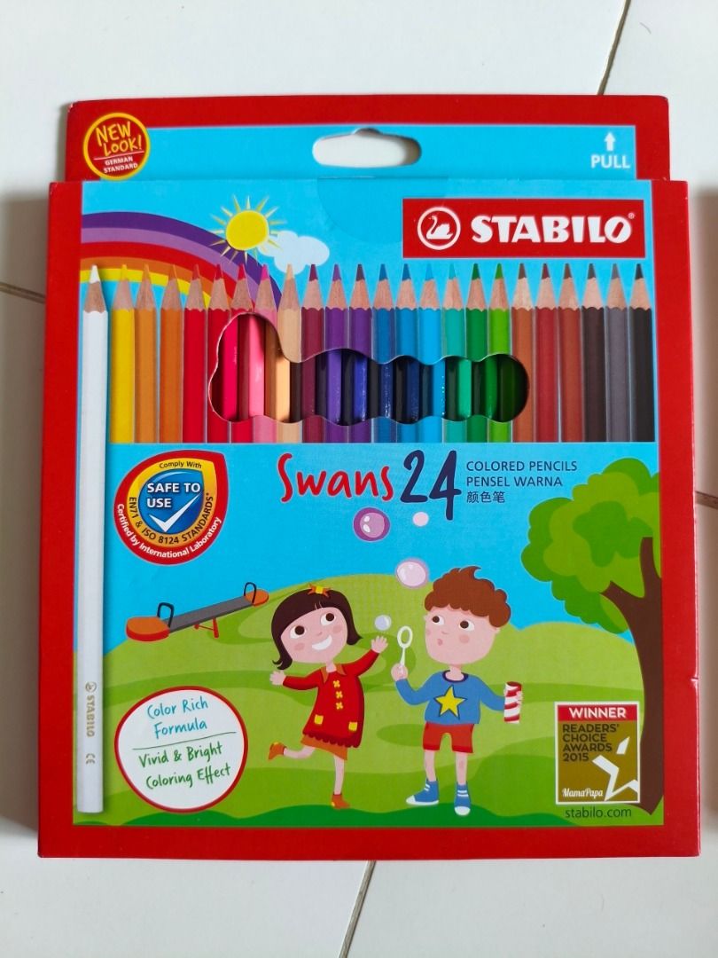 Stabilo Swans Colored Pencils 24 Colors, Hobbies & Lifestyle ...