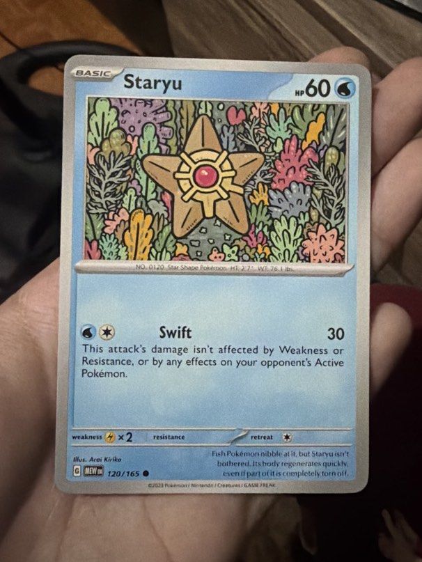 Staryu Pokemon 151 Normal Card (Category: Raw Singles) located in Quezon City. Submitted by bananak1tchen (Listing ID 1470506117, Image 1). Description: RFS: Decluttering MOP: Bank Transfer MOD: J&T / SDD.