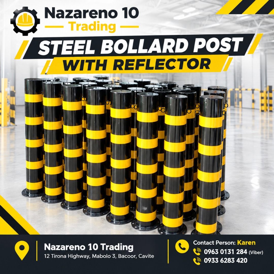 Steel Bollard post with Reflector (Category: Looking For) located in Bacoor. Submitted by kajezame.2021 (Listing ID 1470388820, Image 1). Description: Steel Bollard post with Reflector For More Details and Discount Contact Ms. Karen NAZARENO 10 TRADING 0963 0131 284 0933 6283 420 0956 7028 557 0933 8559 510 Landline: Look for Ms. Karen (046 ) 416 3920 Also available: • Traffic cone • Parking Block stopper • Hooded trash bin • Road Plastic Barrier