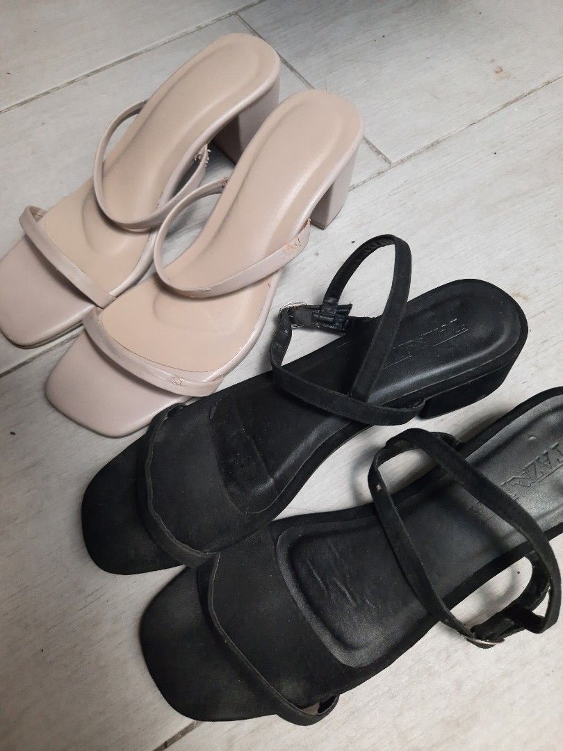 Strappy Sandals Size 9 (Category: Sandals) located in Paranaque City. Submitted by plants_and_wants (Listing ID 1470391223, Image 1). Description: Take Both Pairs for P200 Minimalist sandals with heels Very pretty on feet! Great for wide feet girlies Fits size 9-9.5.