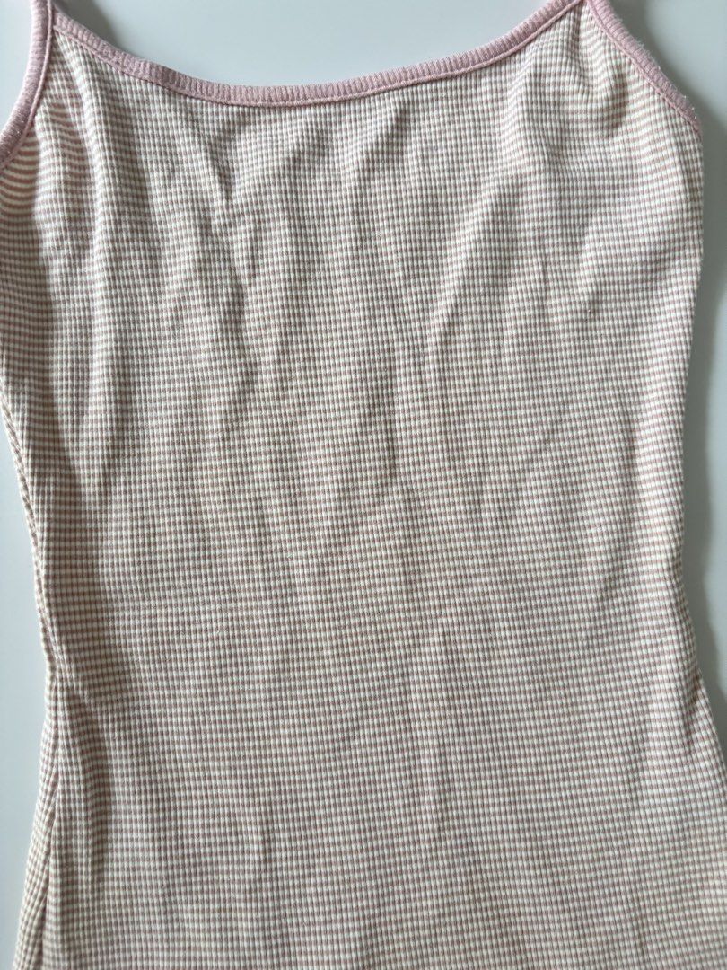 stripe pink tank top (Category: Sleeveless) located in Binan City. Submitted by byhiraeth (Listing ID 1470477956, Image 2). Description: -xs-small -no ww -will only entertain offers since IM out of reply quota -loc is santa rosa, laguna.