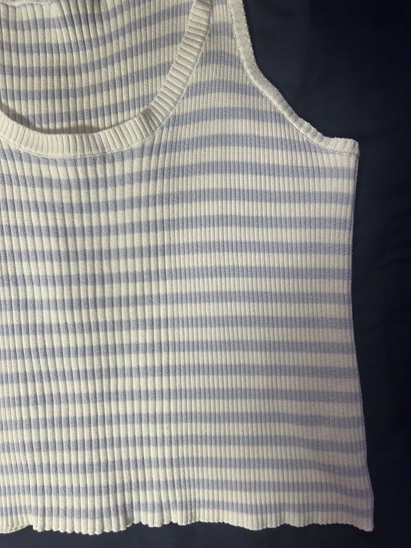 Striped Knit Sleeveless Top (Category: Sleeveless) located in Manila. Submitted by curatedbyelvynna (Listing ID 1470382381, Image 3). Description: Kindly check all photos for the exact/actual measurements. No when worn, no ‘more photos’. All photos are posted, what you see is what you’ll get. Please note that my items are preloved, it is likely that there will be signs of light wear in general. Last price posted 💯 No more haggling. All items are