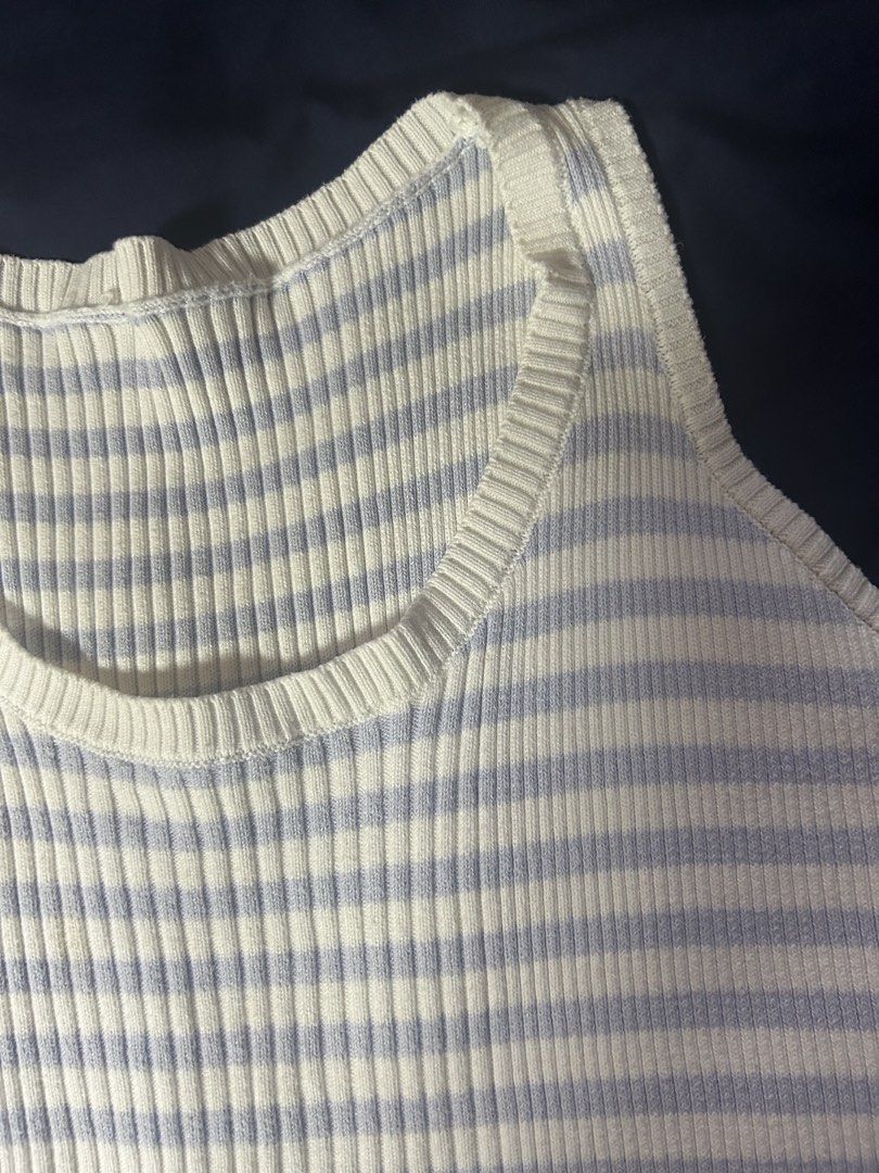 Striped Knit Sleeveless Top (Category: Sleeveless) located in Manila. Submitted by curatedbyelvynna (Listing ID 1470382381, Image 2). Description: Kindly check all photos for the exact/actual measurements. No when worn, no ‘more photos’. All photos are posted, what you see is what you’ll get. Please note that my items are preloved, it is likely that there will be signs of light wear in general. Last price posted 💯 No more haggling. All items are