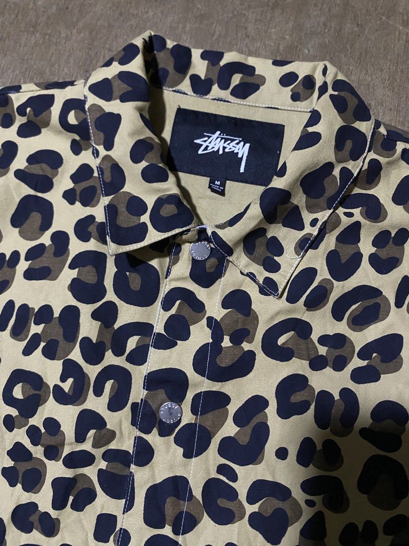 STUSSY LEOPARD BUTTONS NYLON JACKET (Category: Coats, Jackets and Outerwear) located in Antipolo. Submitted by treasurethings02 (Listing ID 1470513891, Image 2). Description: Stussy Leopard Jackets Excellent to Asnew Condition 10/10 CR Dimension 23W/28L M on Tags fit L All Buttons indicate Stussy Authentic Legit Check photo Details🫶🏻.
