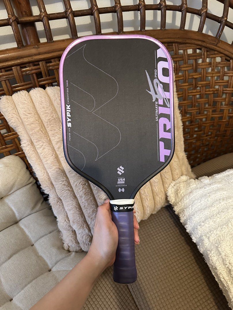 Sypik Triton 5 Pro Pickleball Paddle (Category: Racket and Ball Sports) located in Quezon City. Submitted by chkjkl (Listing ID 1470428754, Image 1). Description: •purpe haze •only used 5x •edge tape since day 1 •padde cover and extra edge tape included •no issues, no scratches •lady owned •RFS: quitting.