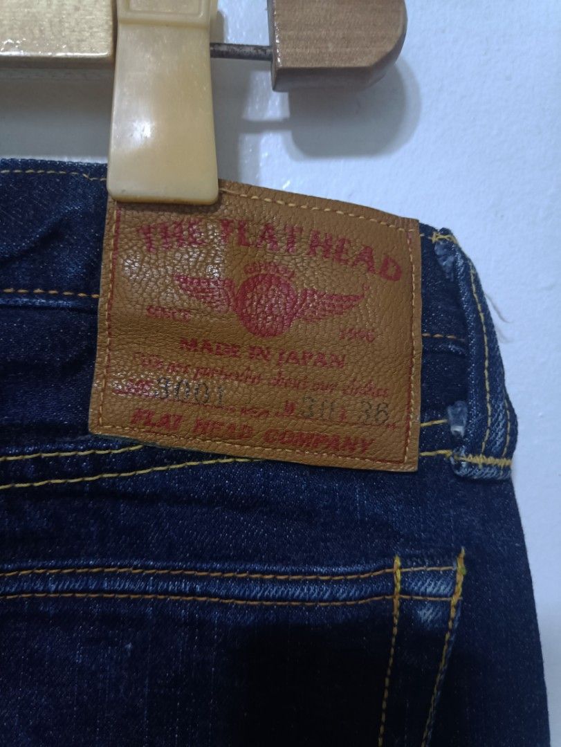 The flat head indigo selvegde jeans (Category: Jeans) located in Muntinlupa City. Submitted by kamiseta01 (Listing ID 1470349636, Image 3). Description: authentic the flat head indigo selvegde jeans made in Japan size 30 excellent condition heavy cotton fabric.