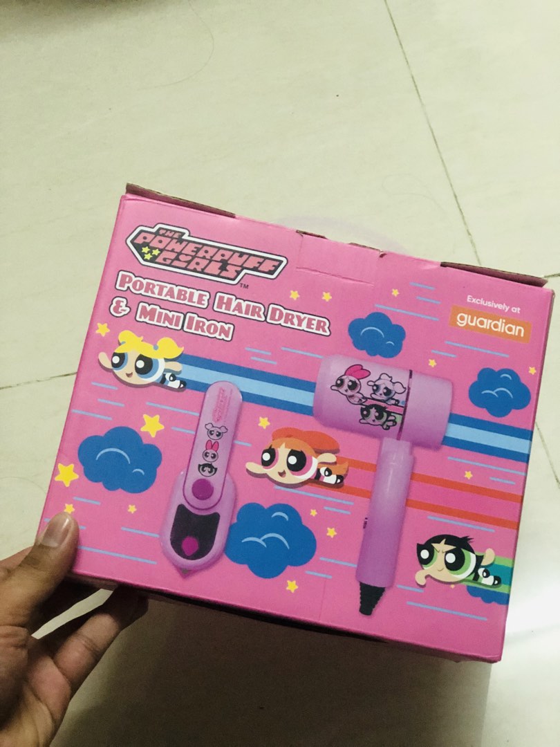 The Powerpuff Girls Portable Hair Dryer & Mini Iron, Beauty & Personal ...