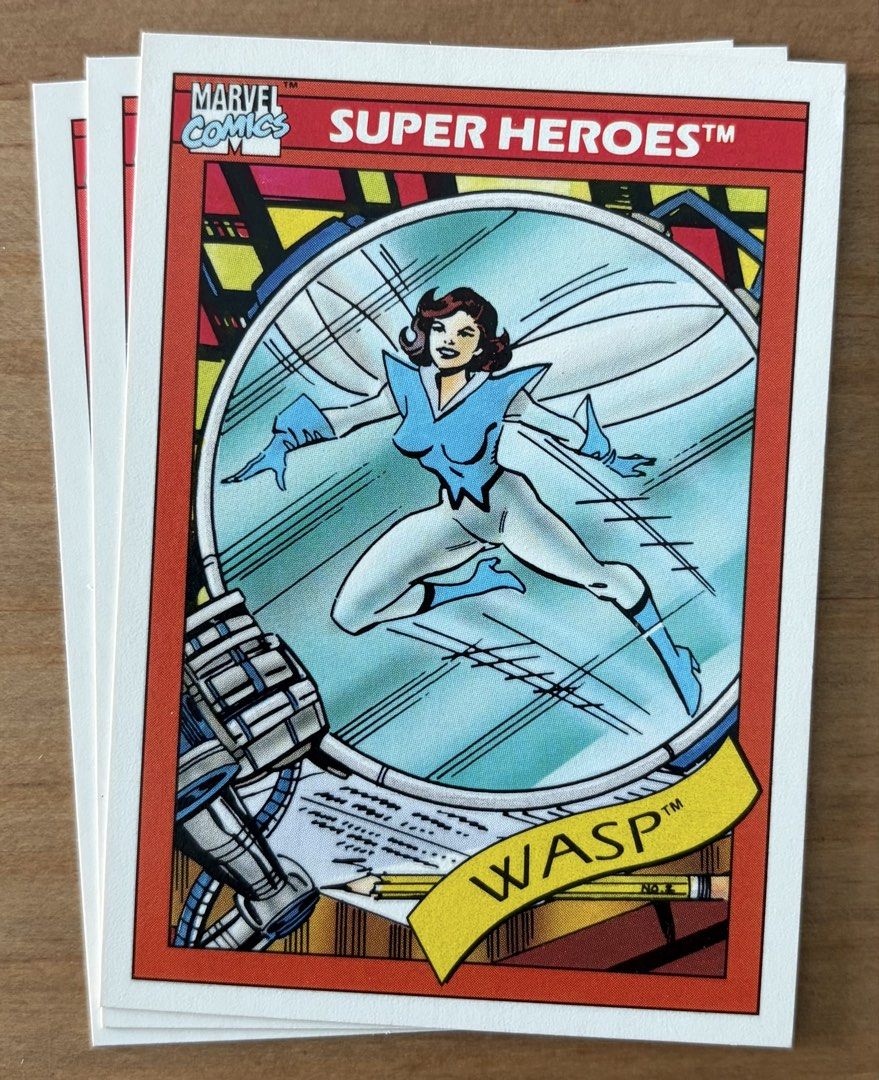 The Wasp | Marvel Cards ~ Impel '90 (Series 1) (Category: Raw Singles) located in Makati City. Submitted by cardlab (Listing ID 1470555402, Image 1). Description: Items are 💯 authentic/original/legit. About The Card: • 1990 Impel • Card No. 51 • Series 1 FOR: • Cards ₱99 and below with Card Sleeves • Cards ₱100 and up with Used Toploader • ₱10 for Bnew Tops Packaging (If Shipping): ✔️ Plastic cover ✔️ Cardboard ✔️ Bubble wrap NOTE: • Cards are r