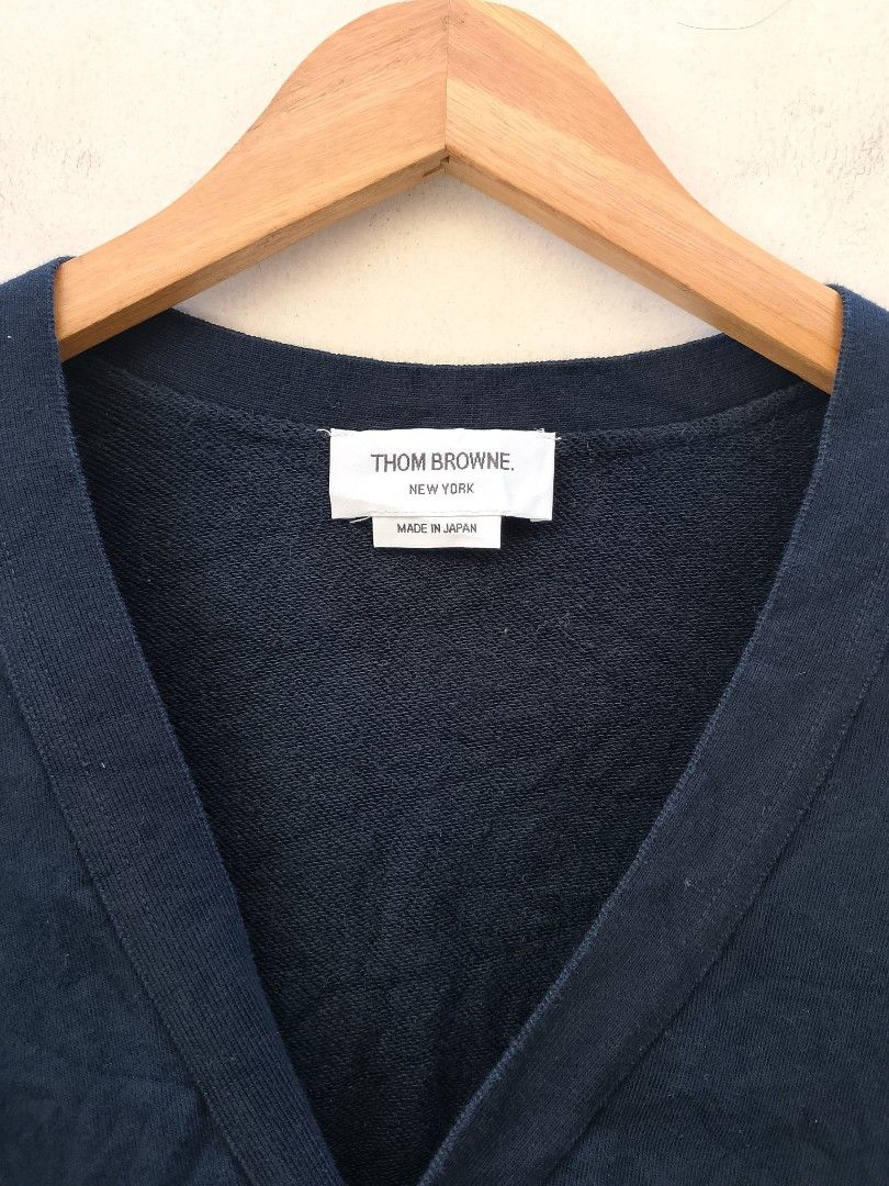 Thom Browne Cardigan (Category: Coats, Jackets and Outerwear) located in Subic. Submitted by stealo (Listing ID 1470379753, Image 3). Description: Thom Browne Cardigan Made In Japan Size 1 (20.5/24.5) Excellent 750 J&T Gcash Olongapo City.